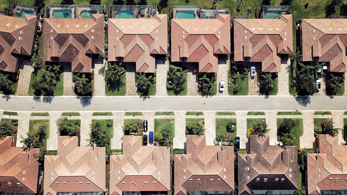 Terracotta-roofed homes in Fort Myers, Florida
